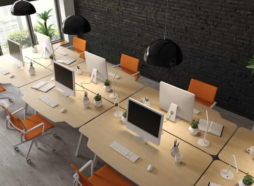 Interior of modern office room 3D rendering Interior of modern office room 3 D rendering